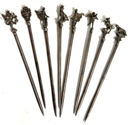 Skewers W/ornate Ends, Ram,wolf, Cupid Etc 7 Pcs