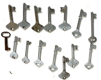 Misc Lot Of Stateroom Keys. All Nickel Plated And Most W/room Numbers. 15 Pieces