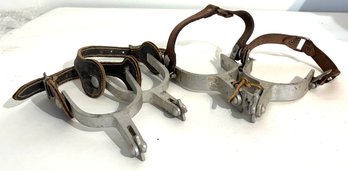 Aluminum Spurs With Leather Straps
