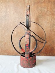 Vintage Abstract Geometric Metal Sculpture - Signed 'Hardy'