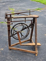 Antique Primitive Wooden Foot Treadle Scroll Saw