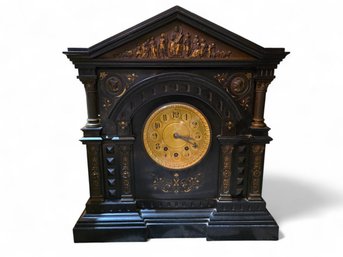 Monumental 19th Century French Slate Mantle Clock - 8 Bell Musical Chime Movement