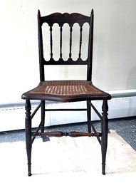 Antique Napoleon III / Eastlake Style Cane Seat Side Chair