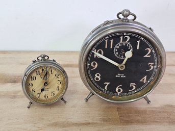 (2pc) Vintage Westclox Big Ben & Baby Ben Alarm Clocks