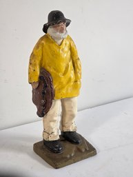 Painted Cast Iron Fisherman Doorstop
