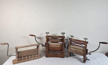 Grouping Of 3 Antique Hand-Crank Clothing Wringers