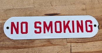 Vintage Porcelain No Smoking Sign