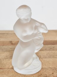 Lalique Frosted Crystal Figurine - Diana The Huntress With Fawn'