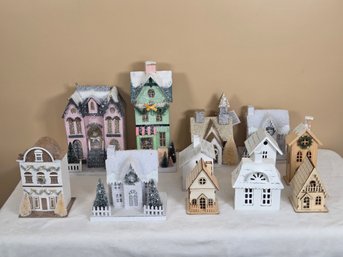 Grouping Of 12 Christmas Putz Houses