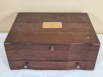 Vintage Eureka Wooden Silverware Storage Chest