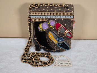 Rare 'Mary Frances' Beaded Shoe Box Purse - W/ Original Tag Attached