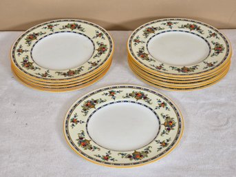 (12pc) Cauldon For Tiffany & Co. Hand Painted Salad Plates
