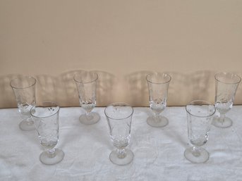 (7pc) Cut Crystal Juice Glasses