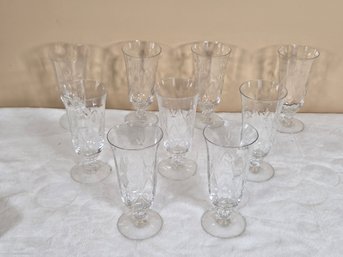 (9pc) Cut Crystal Iced Tea Glasses