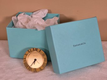 Vintage Tiffany & Co. Brass Atlas Desktop Clock