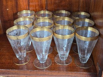 (12pc) Tiffin Franciscan Juice Glasses In 'Rambler Rose' Pattern