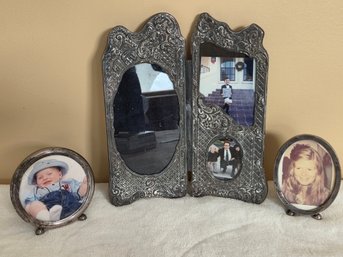 Grouping Of 3 Silver-toned Photo Frames