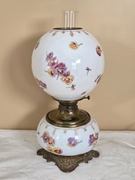 Victorian Globe Parlor Lamp - Electrified Oil Lamp