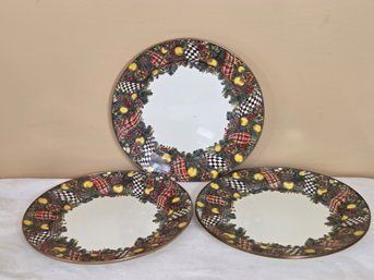 (3pc) MacKenzie-Childs Evergreen Charger Plates