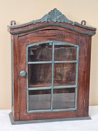 Antique Painted Wooden Wall Medicine Cabinet