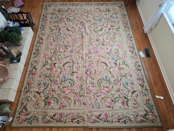 (9'x12') Antique Flat-knotted Needlepoint Rug - Professionally Cleaned!