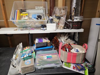 Massive Collection Of Craft Supplies, Beading, Knitting & More!