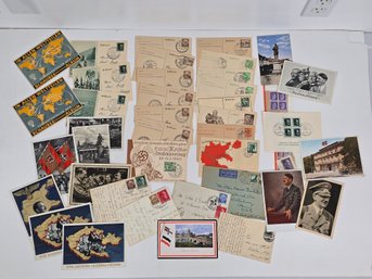 Rare Find! Book Of 1930s/40s WWII Era Nazi Germany Postcards & Stamps