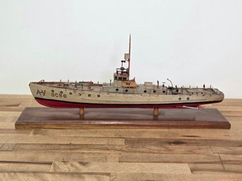 Vintage Wooden Model Of A World War I US Navy Submarine Chaser