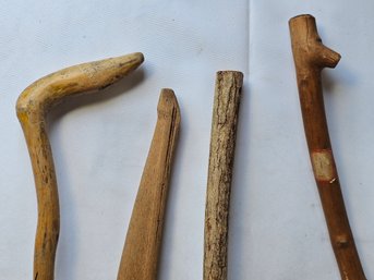 4pc. Rustic Handcrafted Walking Sticks