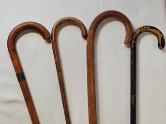 4pc. Antique Bentwood Walking Canes
