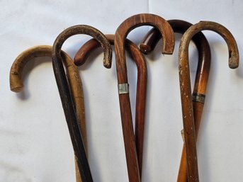 6pc. Antique Bentwood Walking Canes