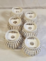 Slatted White Metal Lantern Covers