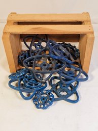 Grouping Of Vintage Blue Cast Iron Spigot Faucet Handles