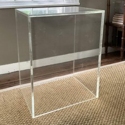 Modern Clear Acrylic Waterfall Side Table / Lucite-Style Accent Table