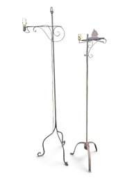 Antique Wrought Iron Bridge Floor Lamps