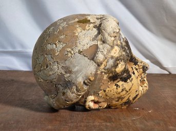 Weathered Antique Ceramic Or Composite Sculpture Head
