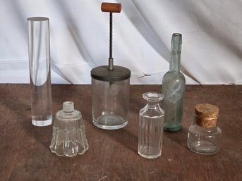 Collection Of Antique & Vintage Glassware And Kitchen Utensils