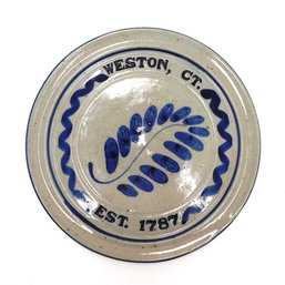 Weston, CT Salt Glazed Studio Pottery Plate Signed Essig 1998