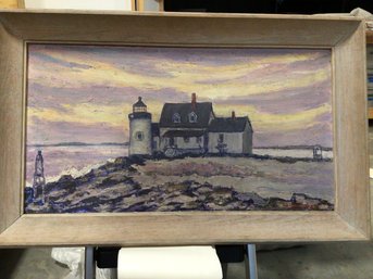 William Fisher, Am. 1891-1985, 'Blue Hill Bay Light - Brooklyn Maine'