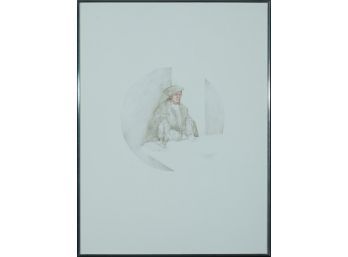 Joyce Reopel (Am. B. 1933) - 'Portrait Of Artist As Georg Gisze (After H. Holbein)' 1970