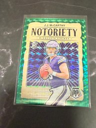 2024 Panini Mosaic Green Notoriety J.J. McCarthy  Football Trading Card