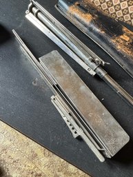 Antique Music Stand And Leather Case