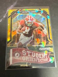 2023 Panini Prizm Draft Picks Gold Ice Student Orientation Jahmyr Gibbs Rookie Card