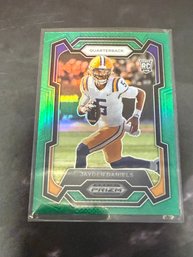 2024 Panini Prizm Green Draft Picks Jayden Daniels Rookie Prizm Football Trading Card