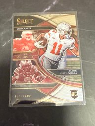 2023 Panini Select Draft Picks Football Card Featuring Jaxon Smith-Njigba, Cris Carter, And Michael Thomas