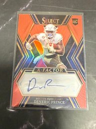 2023 Panini Select Draft Picks X-Factor Signatures Deneric Prince Rookie Football Card