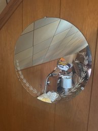 Round Vintage Wall Mirror With Design