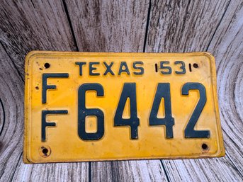 Vintage Texas License Plate