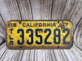 Vintage California License Plate