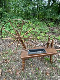 Vintage Wooden Spinning Wheel